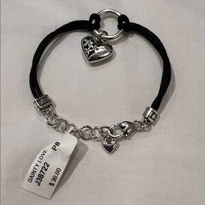 Brighton Black and Silver ‘Dainty Love’ Heart Charm Bracelet